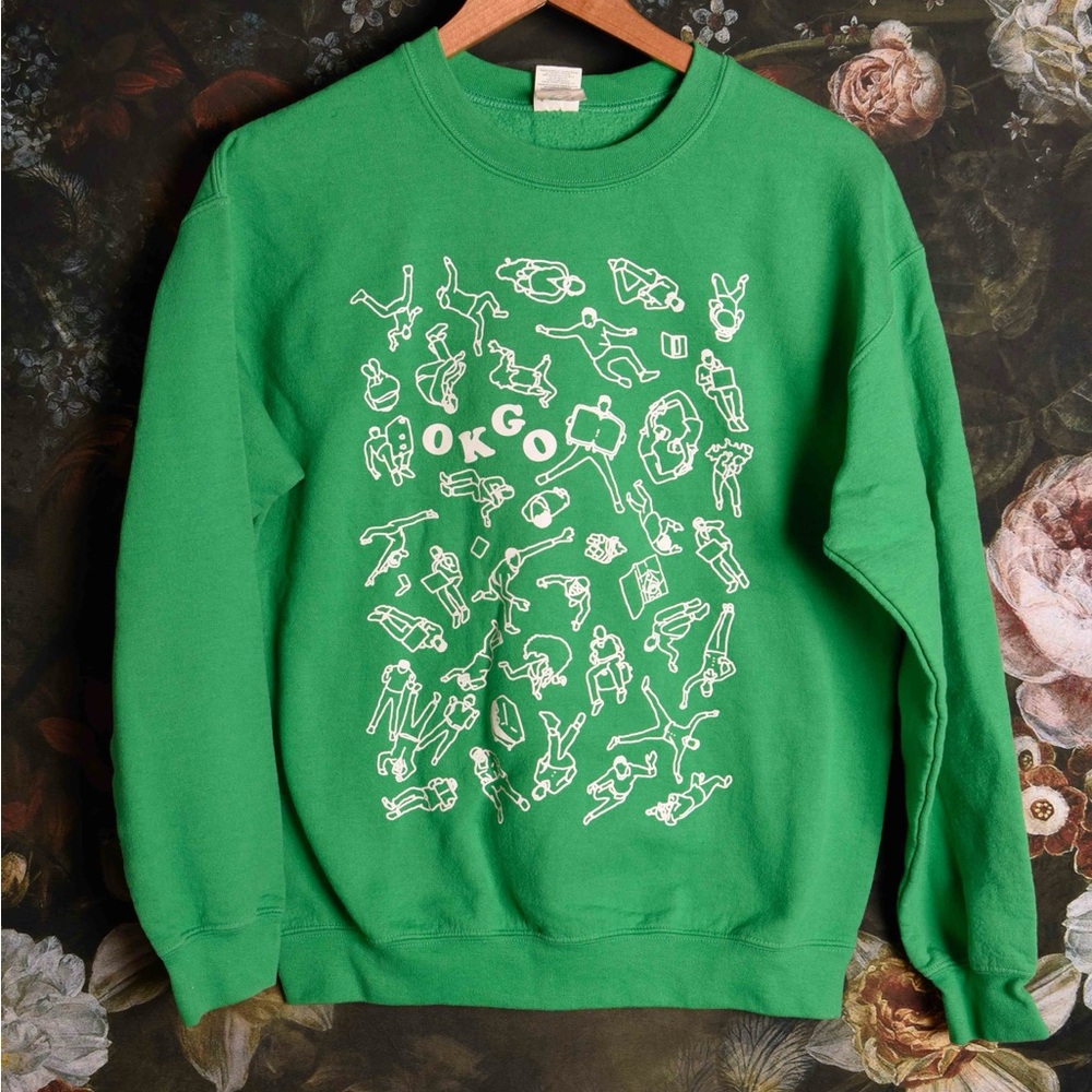 OK Go band touring sweatshirt in kelly green size M